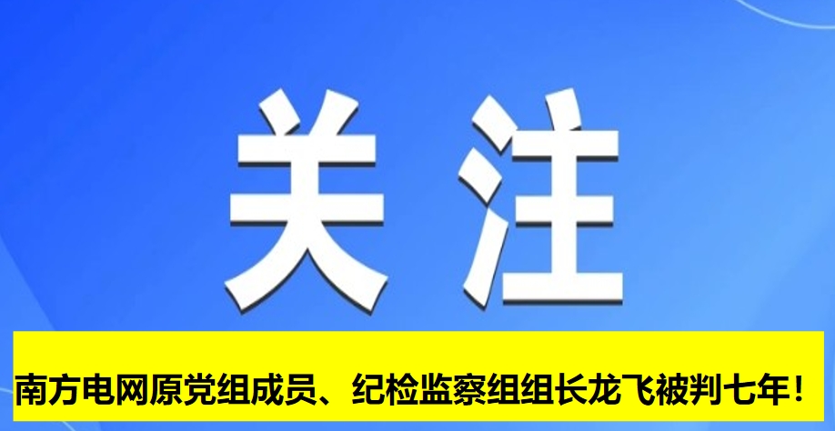 南方電網(wǎng)原黨組成員、紀檢監(jiān)察組組長龍飛被判七年！